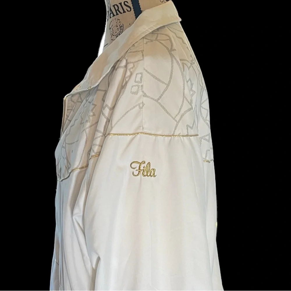 Rare Find❣️ FILA Vintage White with Gray Print & Gold Tracksuit, Women’s Size 14 - Picture 4 of 13